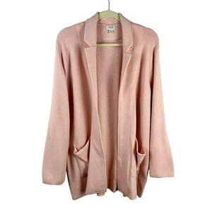 J Crew Factory Sweater Blazer Women XXL Pink 100% Cotton Pockets Cardigan Work